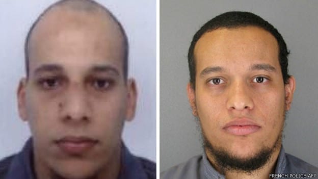Os irmãos Kouachi, mortos pela polícia enquanto se refugiavam numa gráfica em Dammartin-en-Goele (Polícia Francesa/AFP)